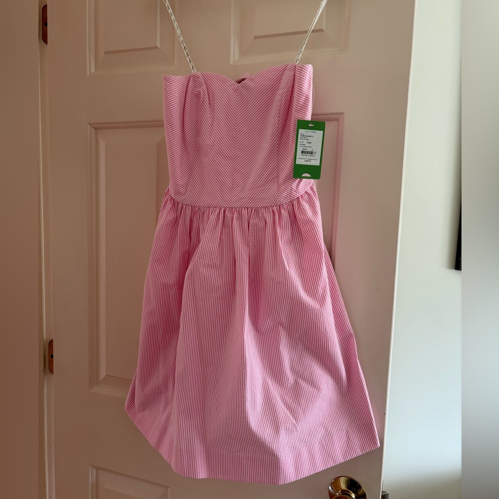 NWT- Lilly Pulitzer strapless seersucker dress - size 0